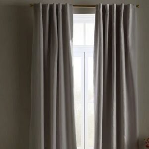 QUINCE European Linen True Blackout Curtain White Single Panel